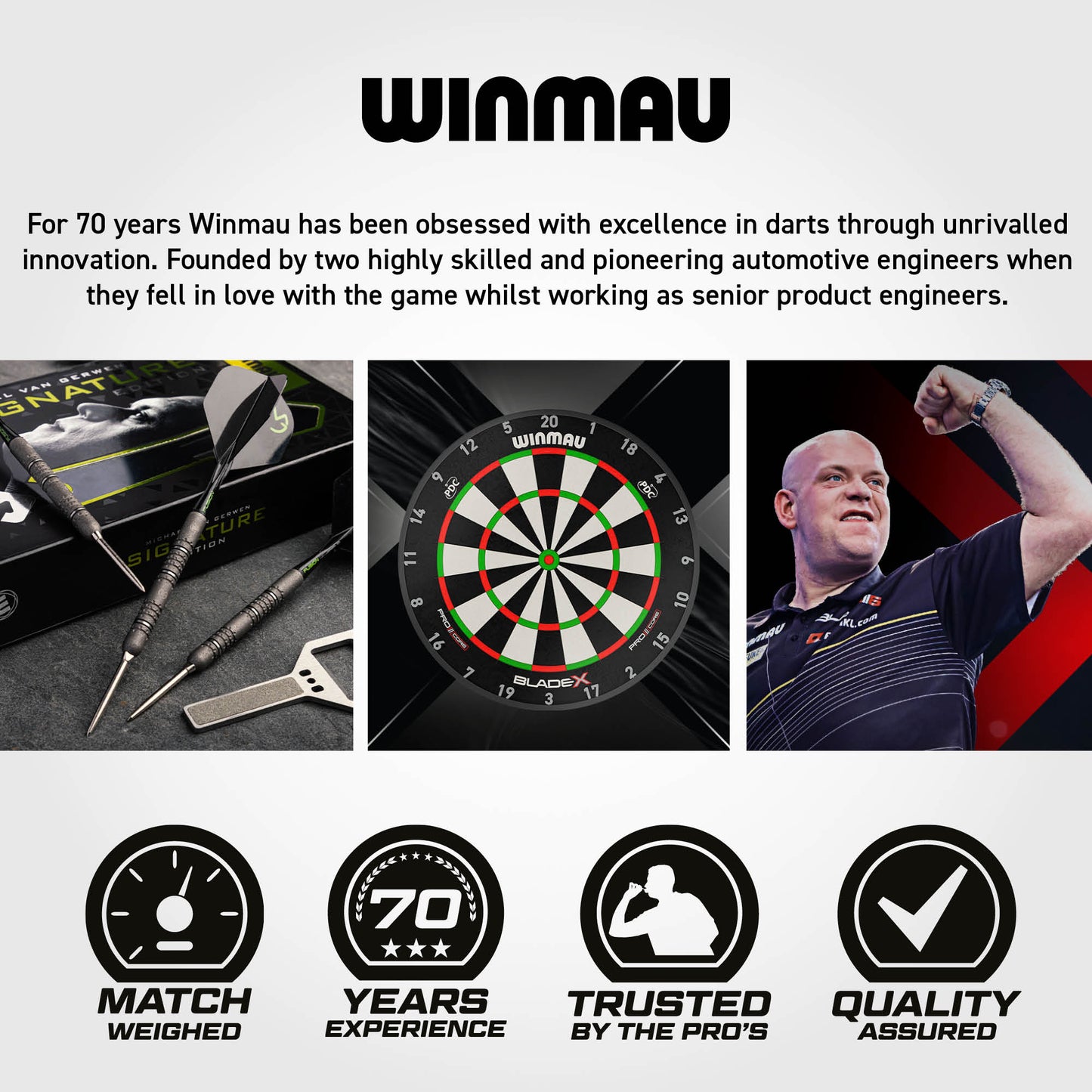 Winmau MVG Signature Edition 90%Tungsten Switch Point Steel Tip Dart Set