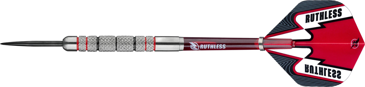 Ruthless Winners Black & Red - Full Knurl - Steel Tip Dart Set - 24g image 1