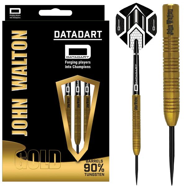 Datadart John Walton Darts - Gold - Steel Tip Dart Set - 24g image 0