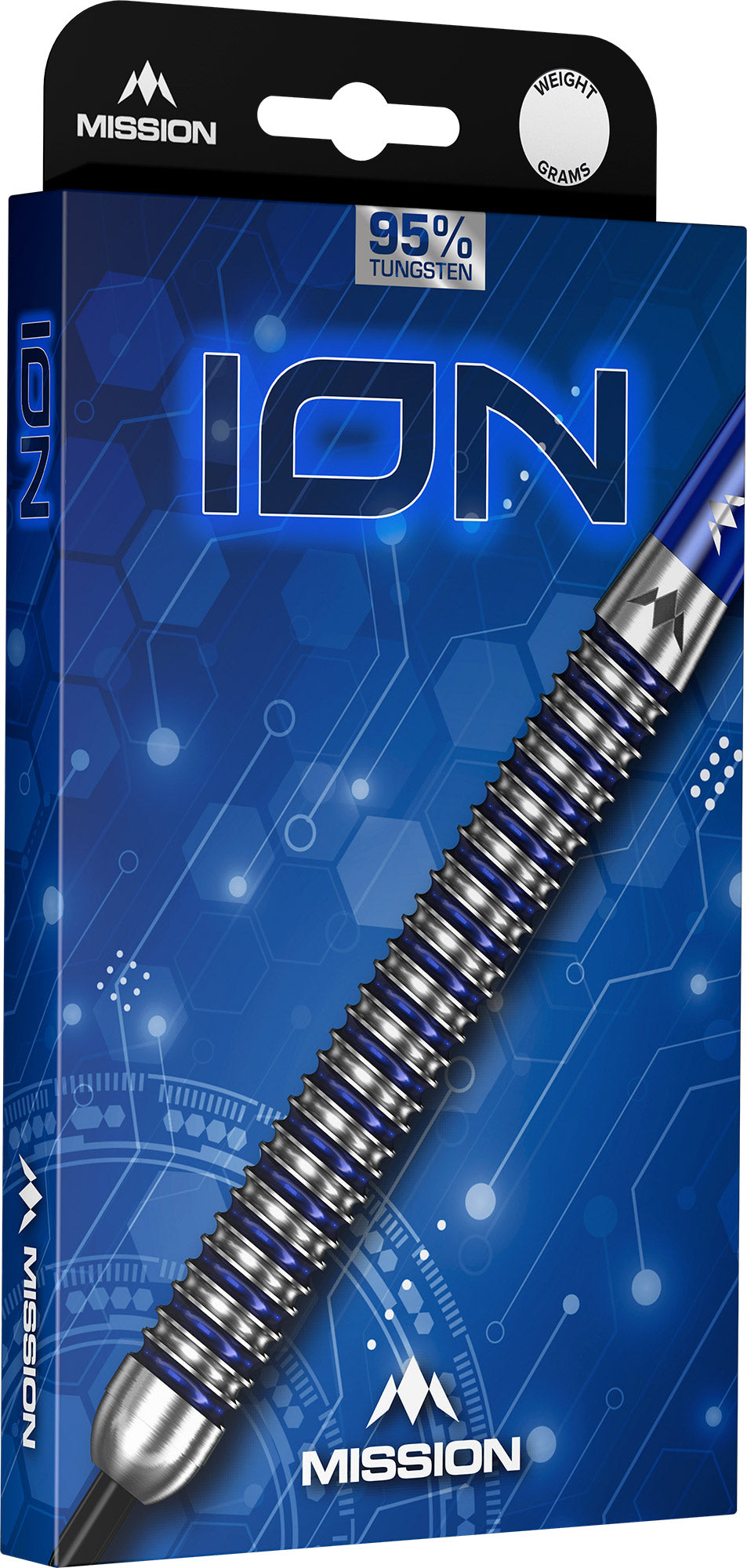 Mission ION Blue & Silver 95% Tungsten Steel Tip Dart Set