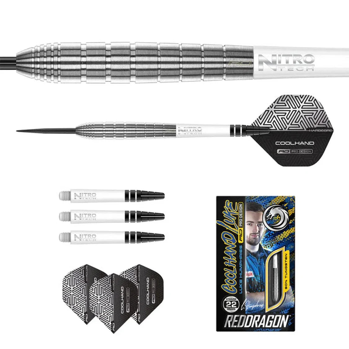Red Dragon Luke Humphries TX1 90% Tungsten Steel Tip Dart Set