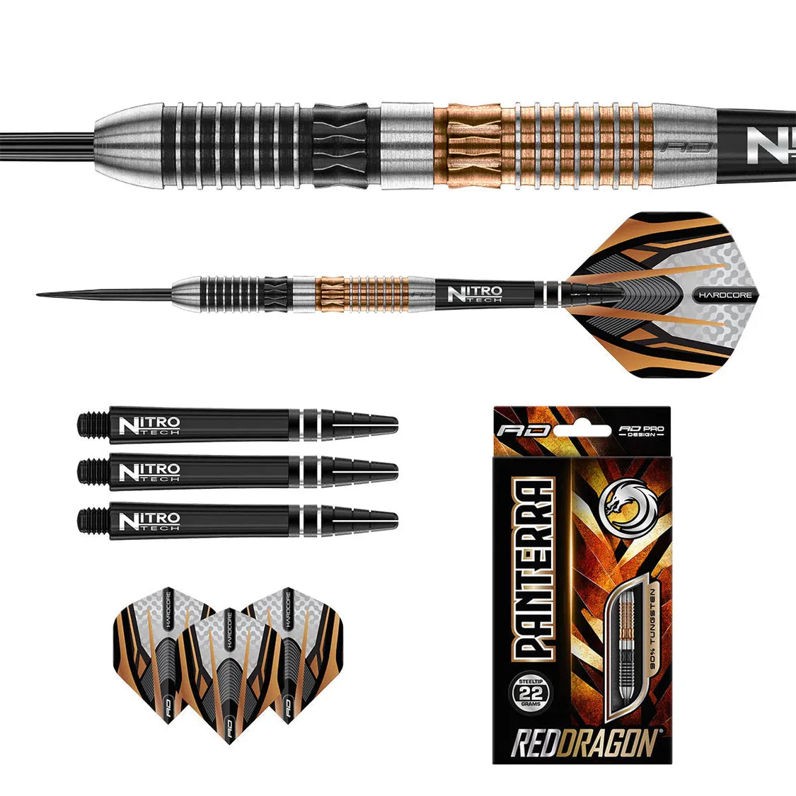 Red Dragon Panterra 90% Tungsten Steel Tip Dart Set