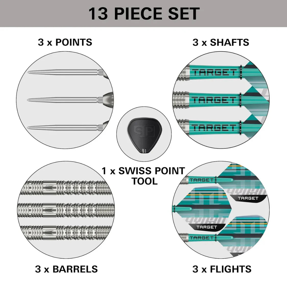 Target Hydro 01 90% Tungsten Swiss Point Steel Tip Dart Set