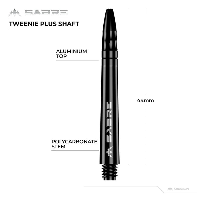 Mission Sabre Black-Black Top Polycarbonate Dart Shaft Stem image 3