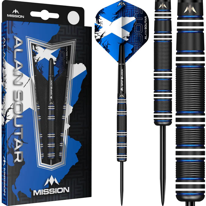 Mission Alan Soutar Soots Black Titanium Darts 90% Tungsten Steel Tip Dart Set