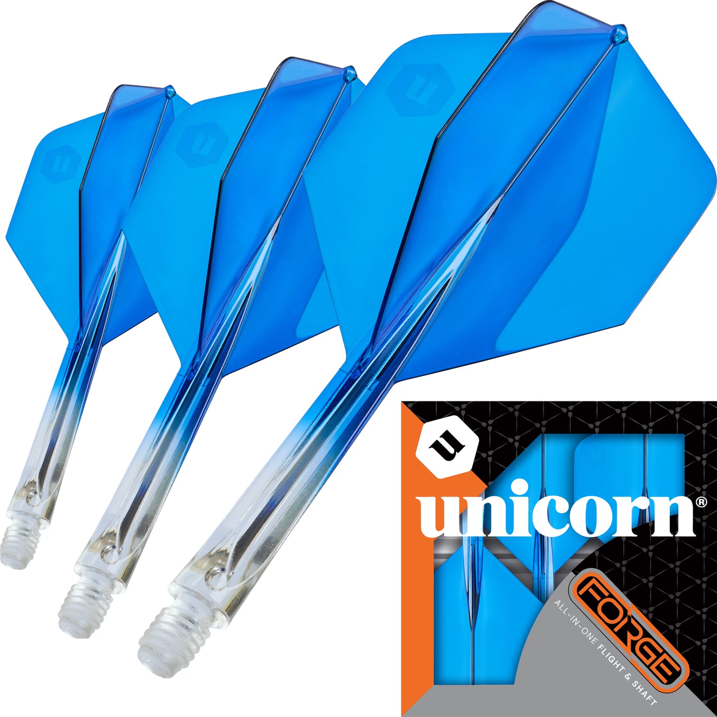 Unicorn Forge Plus Two-Tone Clear & Blue Flight System