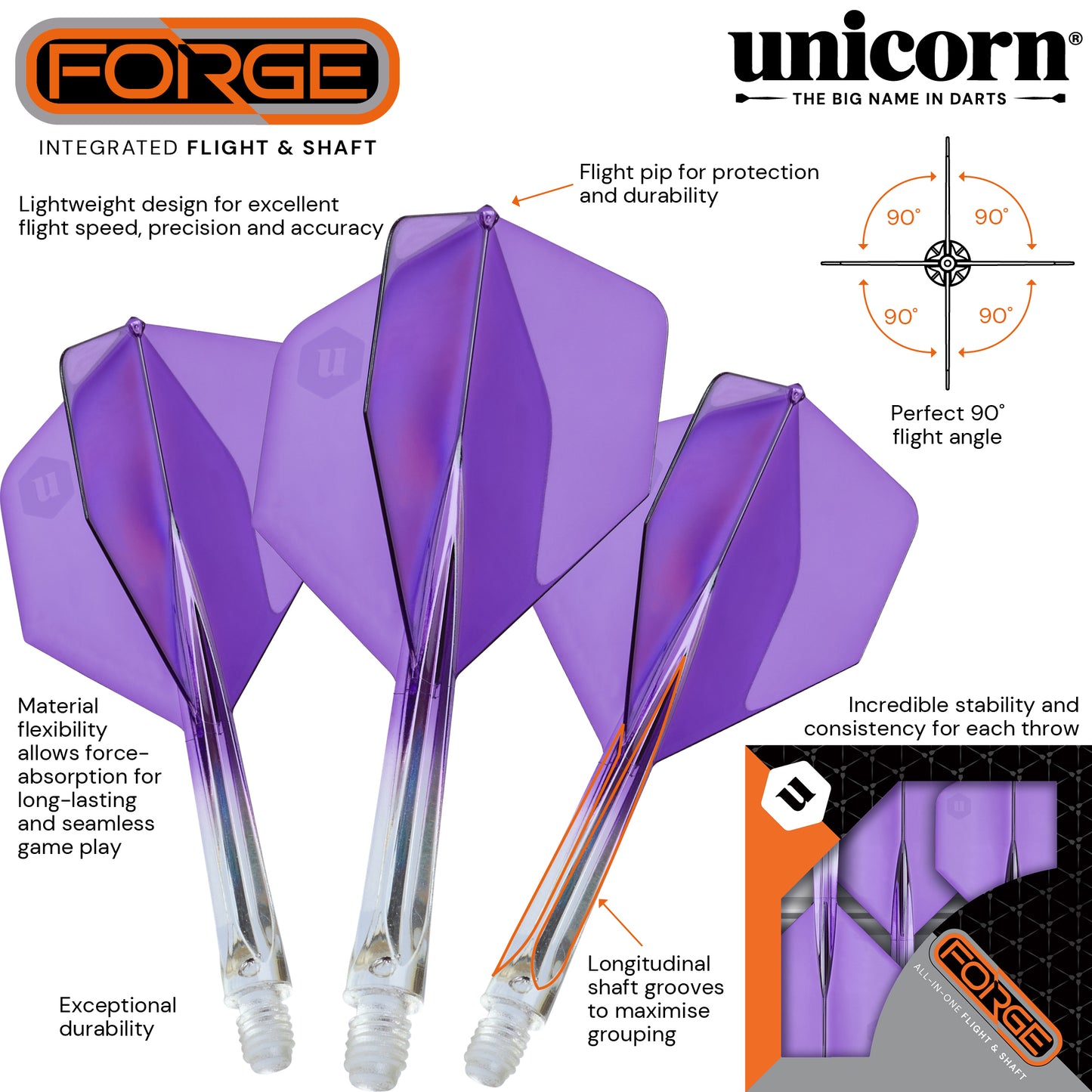 Unicorn Forge Plus Two-Tone Clear & Purple Flight System