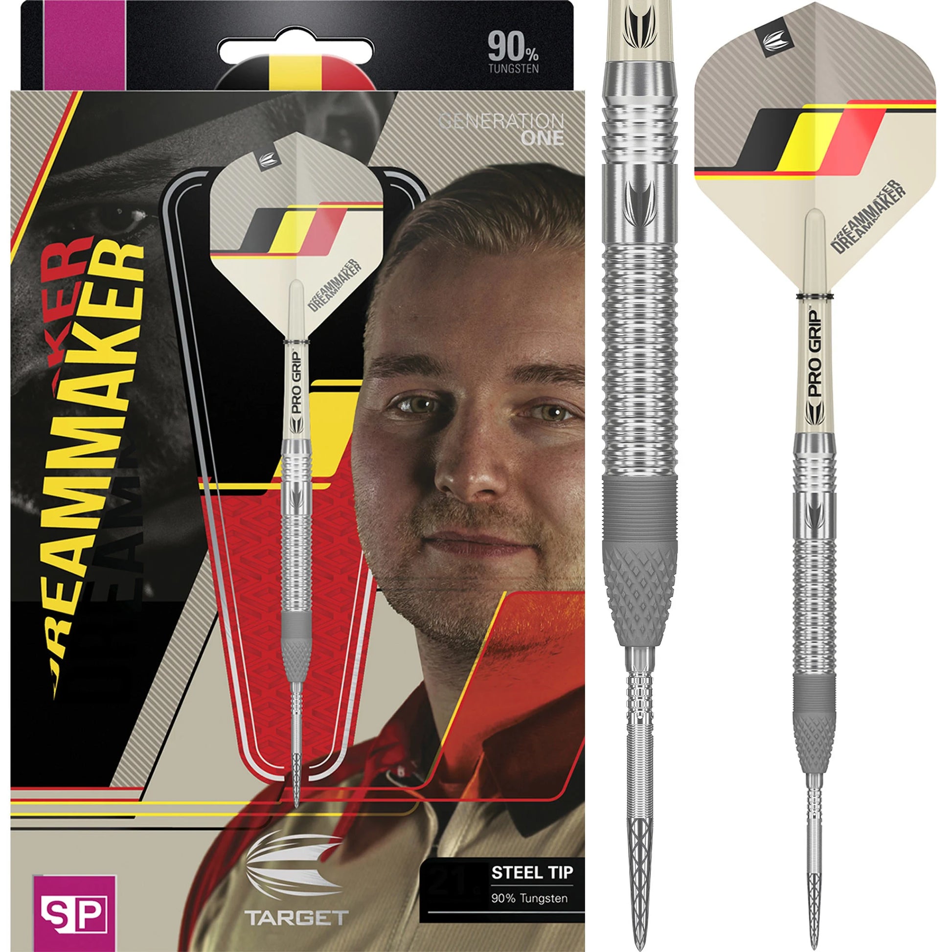 Target Dimitri Van Den Bergh G1 90% Tungsten Swiss Point Steel Tip Dart Set image 0