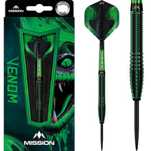 Mission Venom Black & Green Electro Plated 90% Tungsten Steel Tip Dart Set image 0