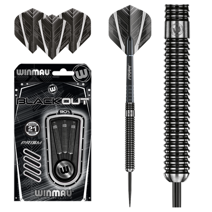Winmau Blackout 90% Tungsten Steel Tip Dart Set image 0