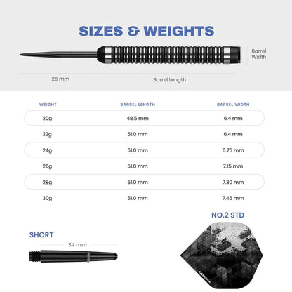 Designa Dark Thunder V2 Black Steel Tip Dart Set image 3