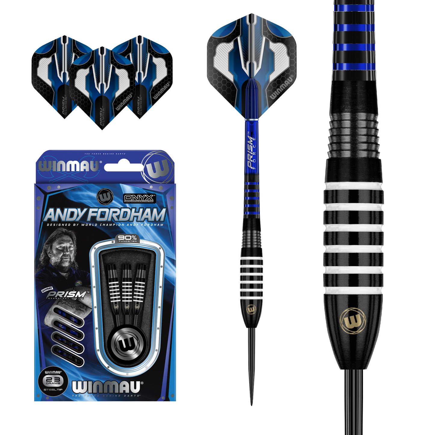 Winmau Andy Fordham 90% Tungsten Steel Tip Dart Set