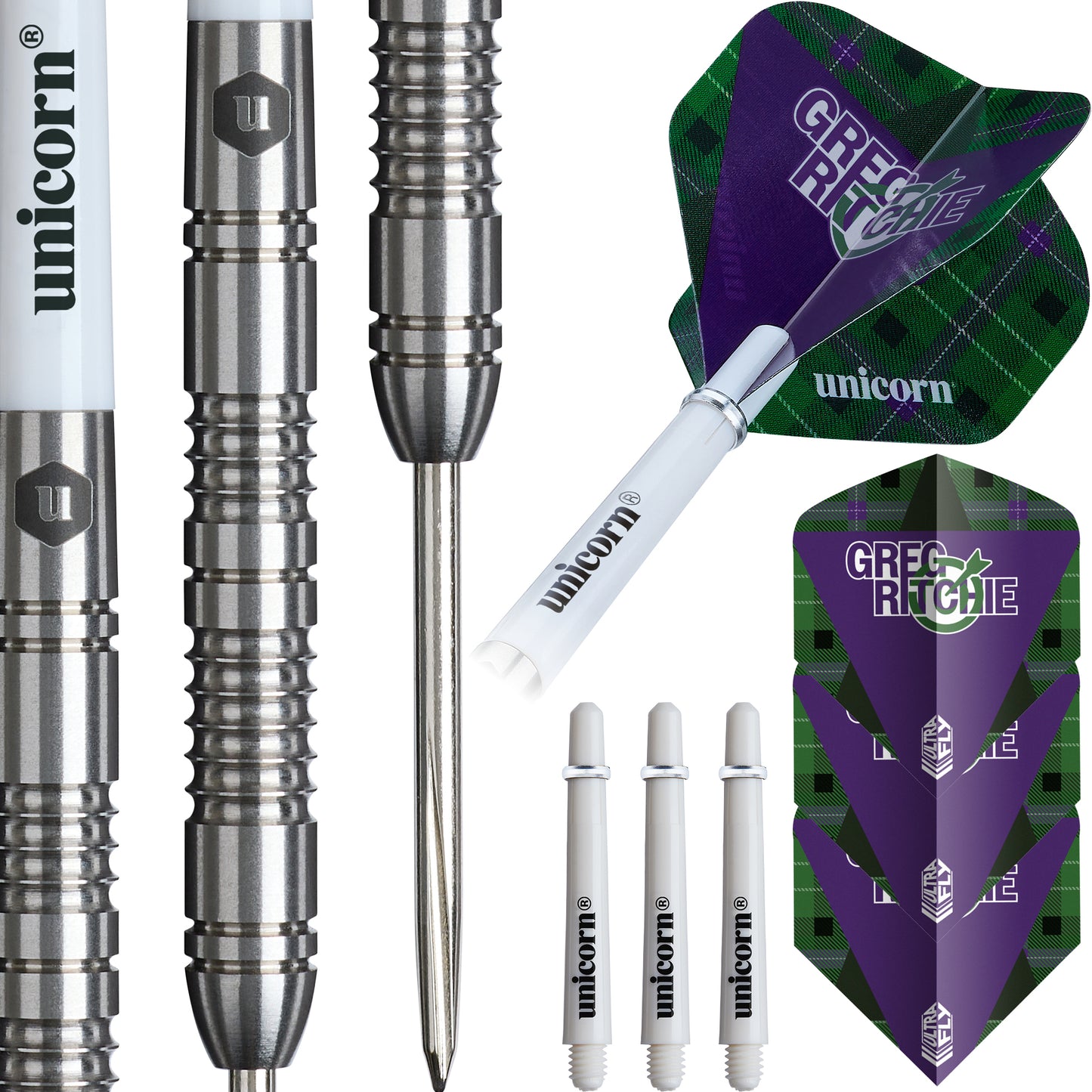 Unicorn Greg Ritchie 95% Tungsten Steel Tip Dart Set