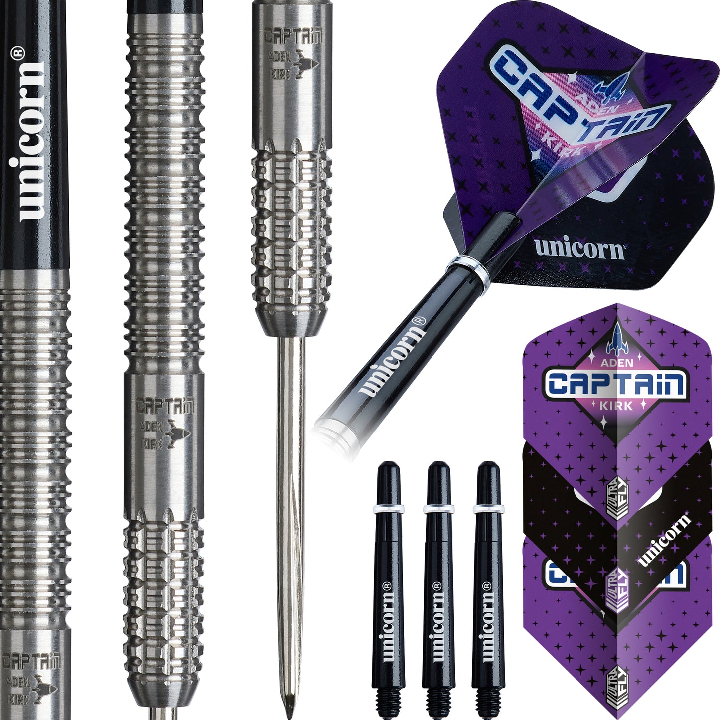 Unicorn Aden Kirk 90% Tungsten Steel Tip Dart Set