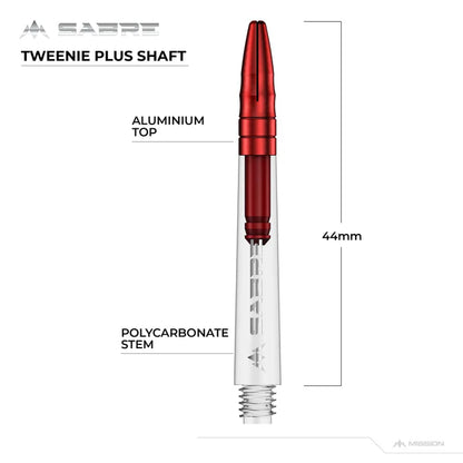 Mission Sabre Clear-Red Top Polycarbonate Dart Shaft Stem image 3