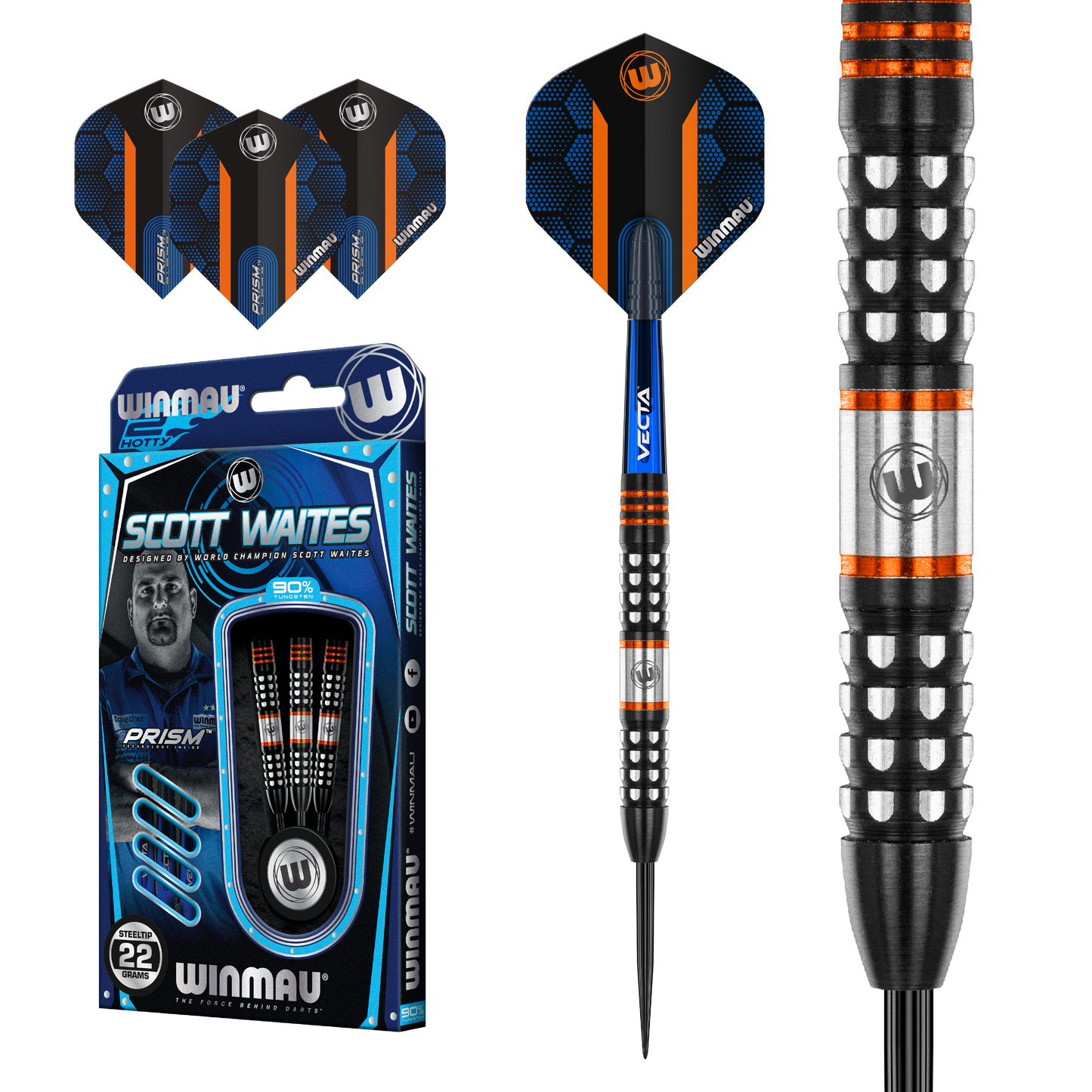 Winmau Scott Waites 90% Tungsten Steel Tip Dart Set
