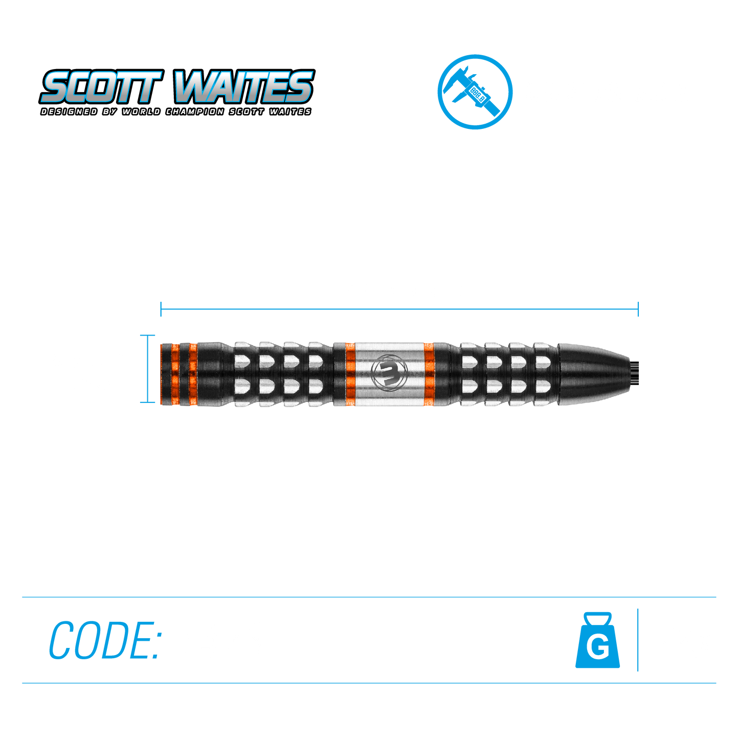 Winmau Scott Waites 90% Tungsten Steel Tip Dart Set