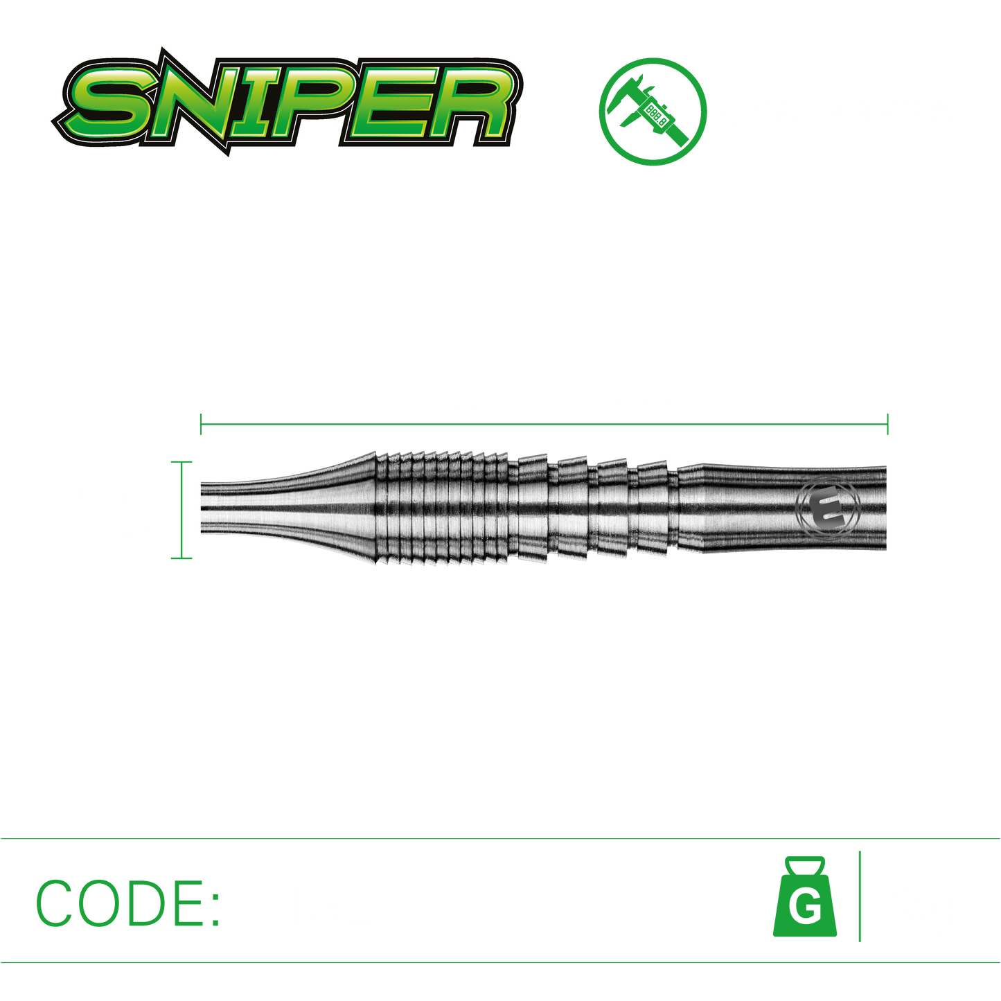 Winmau Sniper Style 1 90% Tungsten Steel Tip Dart Set