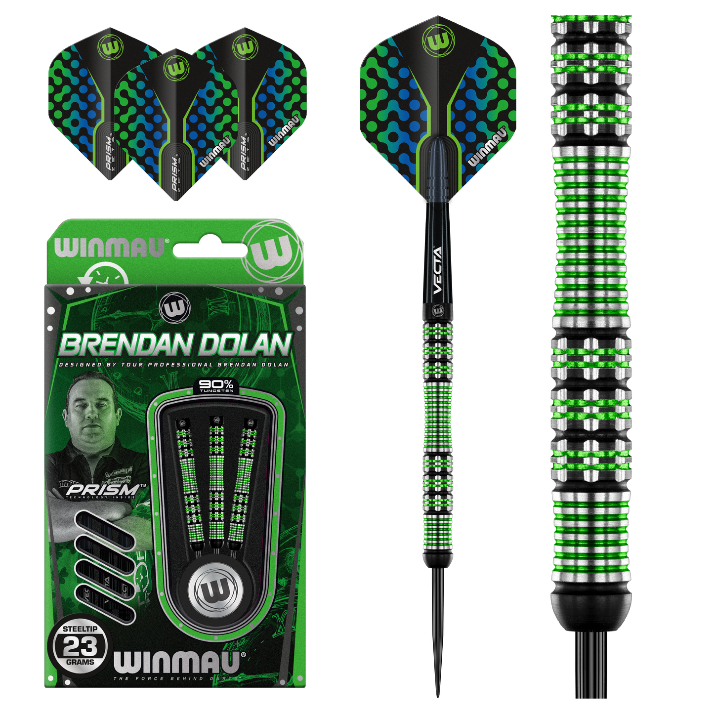 Winmau Brendan Dolan 90% Tungsten Steel Tip Dart Set
