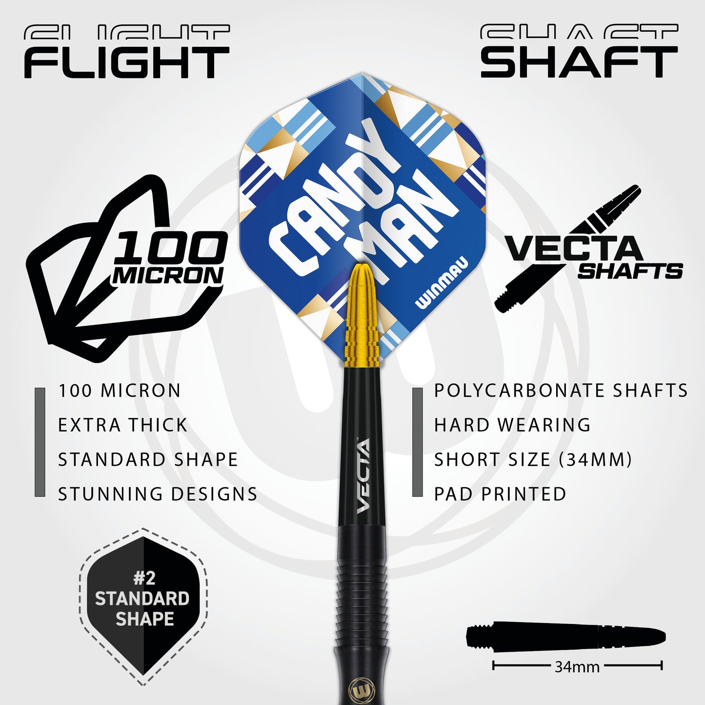 Winmau Rashad Sweeting "Candy Man" Signature 90% Tungsten Steel Tip Dart Set