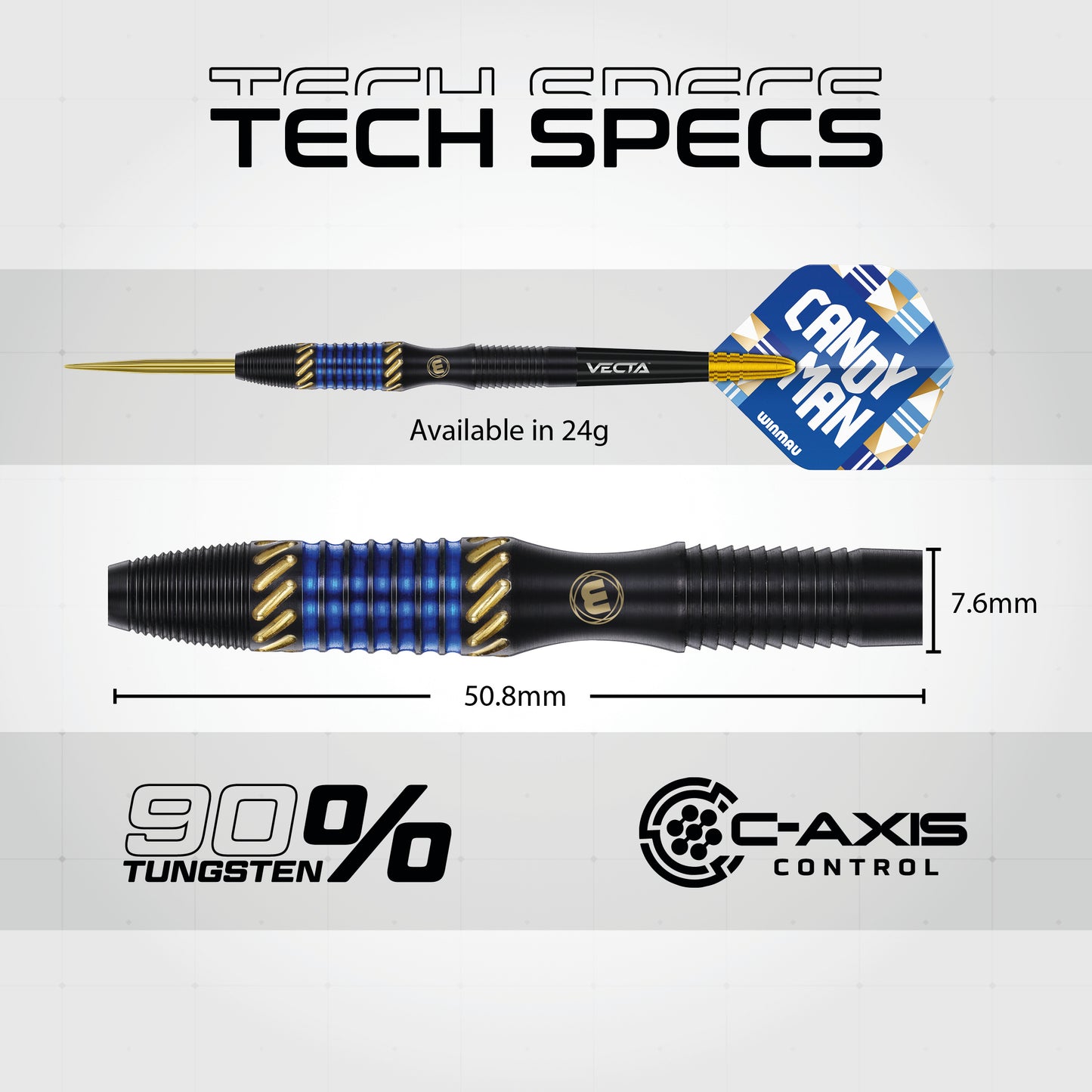 Winmau Rashad Sweeting "Candy Man" Signature 90% Tungsten Steel Tip Dart Set