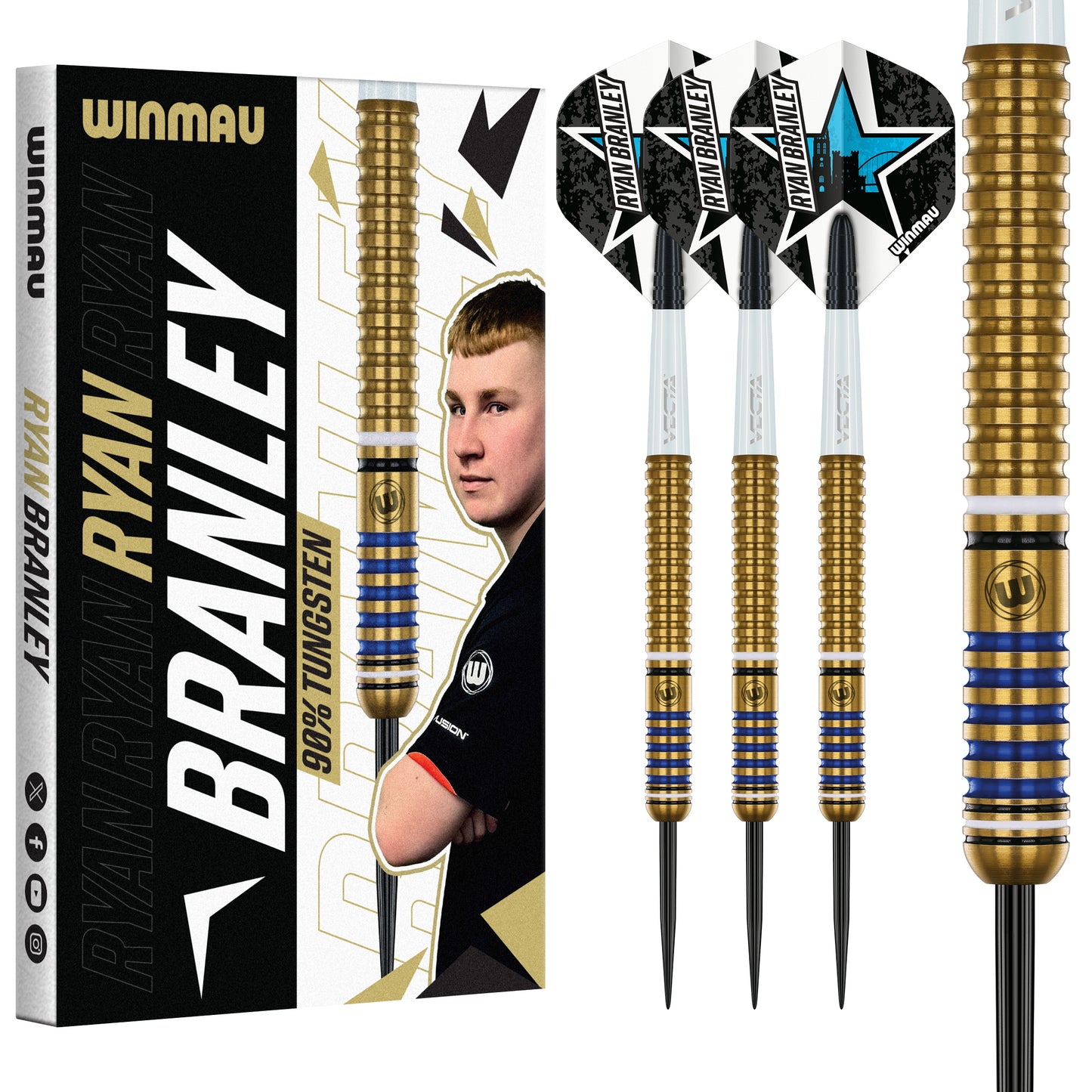 Winmau Ryan Branley Signature 90% Tungsten Steel Tip Dart Set