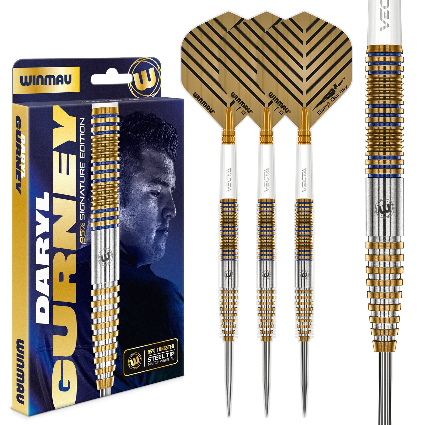 Winmau Daryl Gurney Signature Edition 95% Tungsten Steel Tip Dart Set