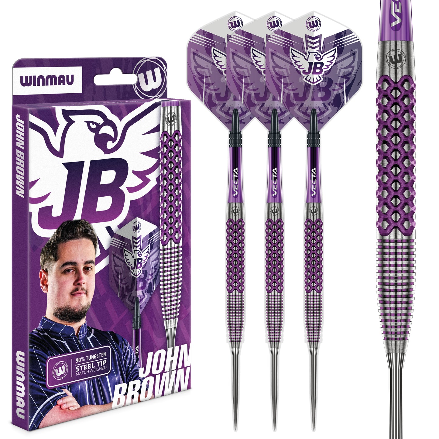 Winmau John Brown 90% Tungsten Steel Tip Dart Set