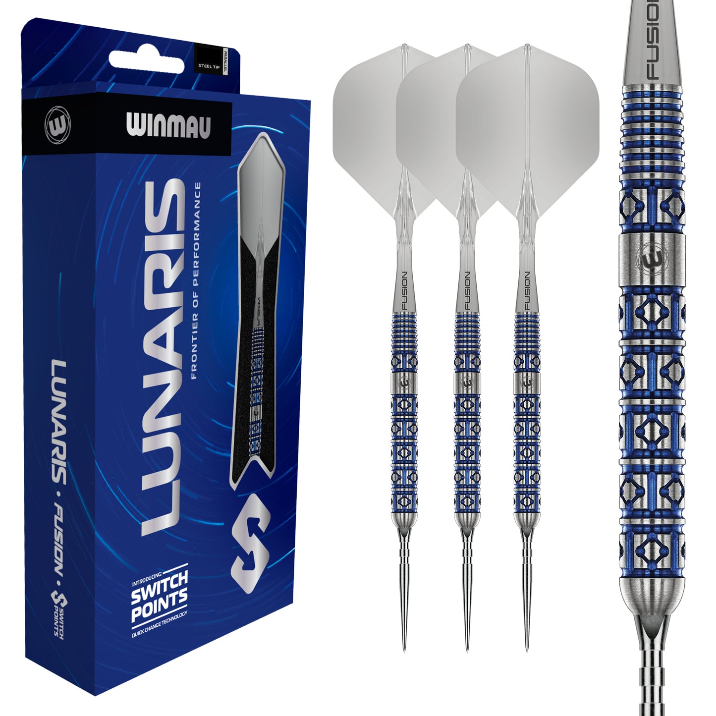 Winmau Lunaris Parallel 90% Tungsten Switch Point Steel Tip Dart Set