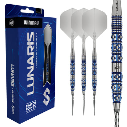 Winmau Lunaris Tapered 90% Tungsten Switch Point Steel Tip Dart Set