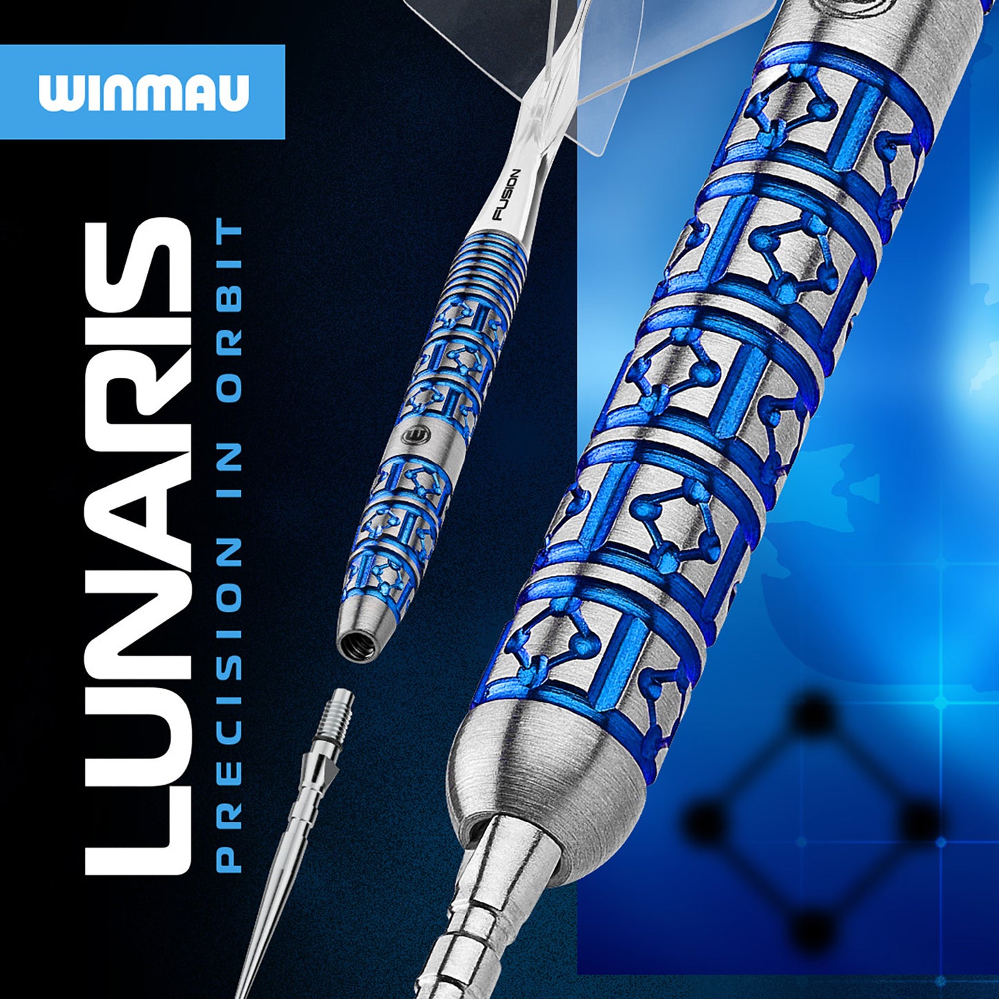 Winmau Lunaris Tapered 90% Tungsten Switch Point Steel Tip Dart Set