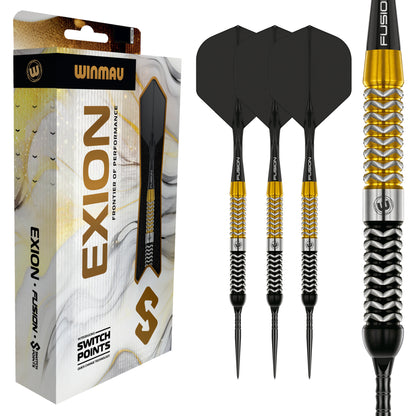 Winmau Exion Parallel 90% Tungsten Switch Point Steel Tip Dart Set