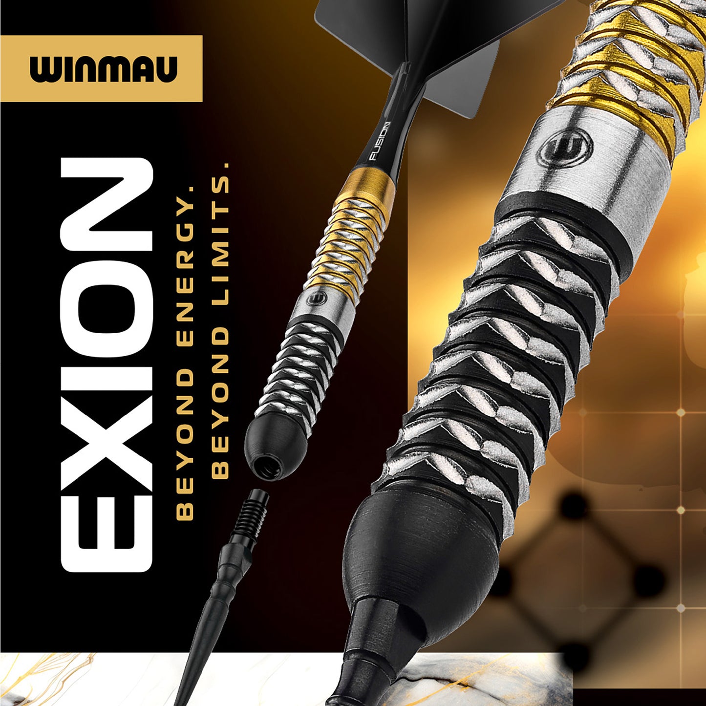 Winmau Exion Parallel 90% Tungsten Switch Point Steel Tip Dart Set
