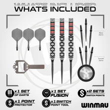 Winmau Fornax Parallel 90% Tungsten Switch Point Steel Tip Dart Set
