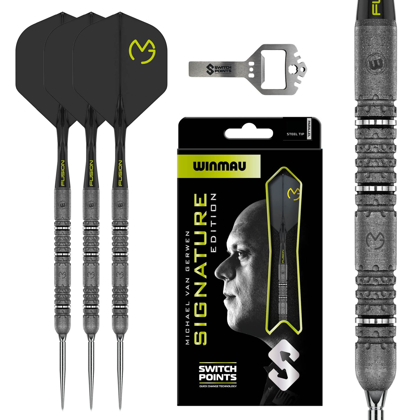 Winmau MVG Signature Edition 90%Tungsten Switch Point Steel Tip Dart Set
