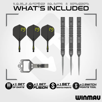 Winmau MVG Signature Edition 90%Tungsten Switch Point Steel Tip Dart Set