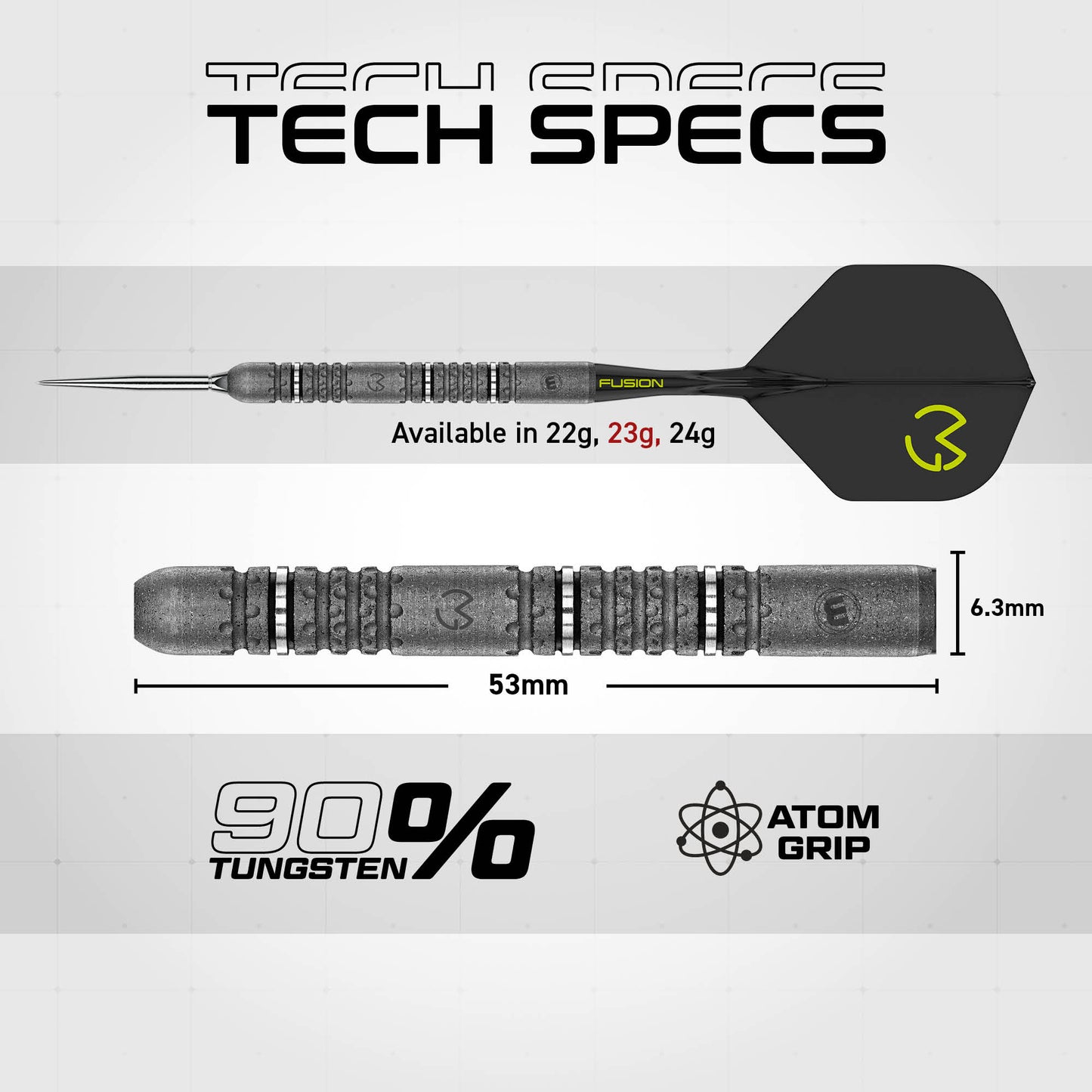 Winmau MVG Signature Edition 90%Tungsten Switch Point Steel Tip Dart Set