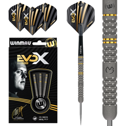 Winmau Michael Van Gerwen MVG Evo X 90% Tungsten Steel Tip Dart Set image 0