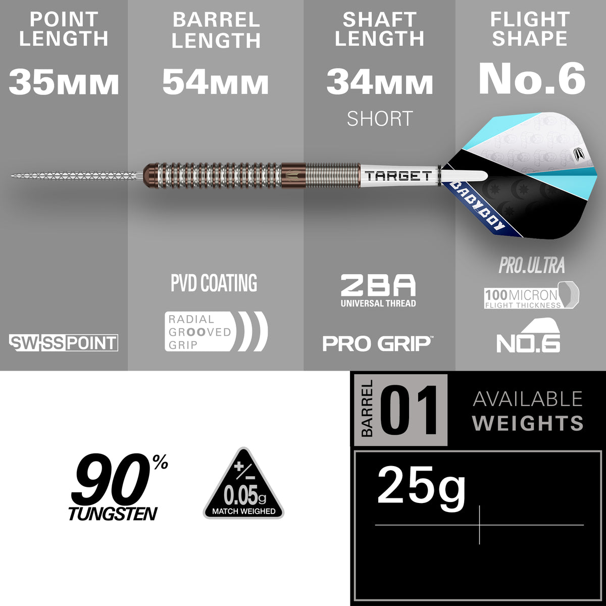 Target Adam Lipscombe 90% Tungsten Swiss Point Steel Tip Dart Set