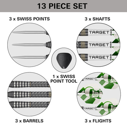 Target Charlie Manby 95% Tungsten Swiss Point Steel Tip Dart Set