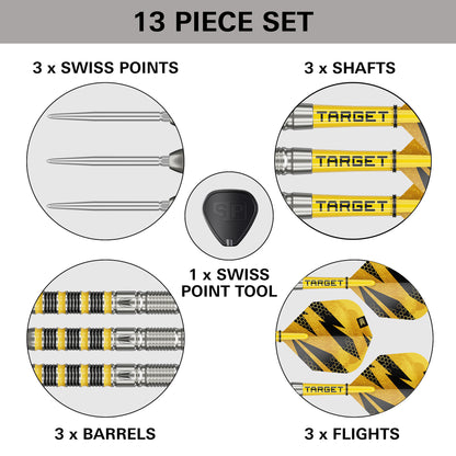 Target Buzz 01 90% Tungsten Swiss Point Steel Tip Dart Set