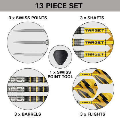 Target Buzz 02 90% Tungsten Swiss Point Steel Tip Dart Set