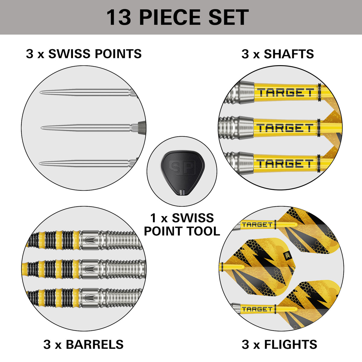 Target Buzz 03 90% Tungsten Swiss Point Steel Tip Dart Set