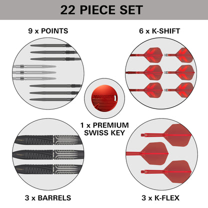 Target Shift 90% Tungsten Swiss Point Steel Tip Dart Set