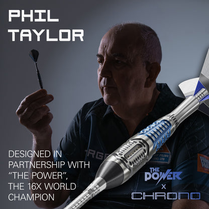 Target Phil Taylor Power Chrono 95% Tungsten Swiss Point Steel Tip Dart Set