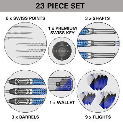 Target Phil Taylor Power Chrono 95% Tungsten Swiss Point Steel Tip Dart Set