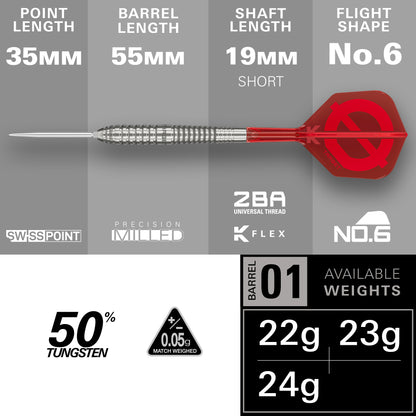 Target Group Ø 01 50% Tungsten Swiss Point Steel Tip Dart Set
