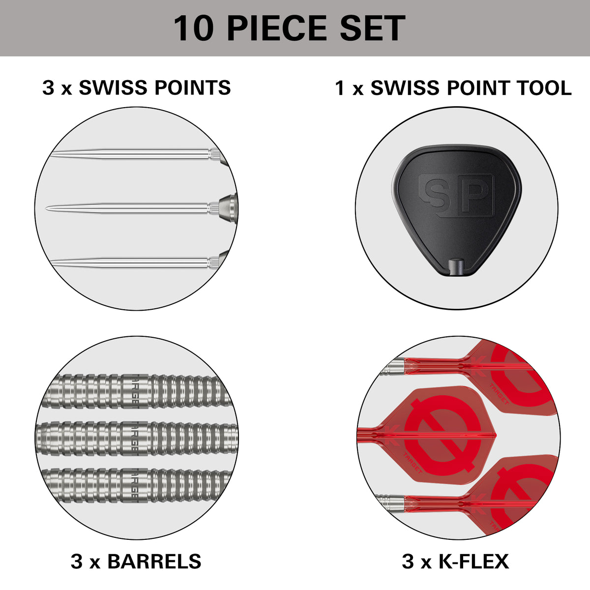 Target Group Ø 01 50% Tungsten Swiss Point Steel Tip Dart Set