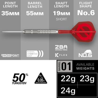 Target Group Ø 03 50% Tungsten Swiss Point Steel Tip Dart Set