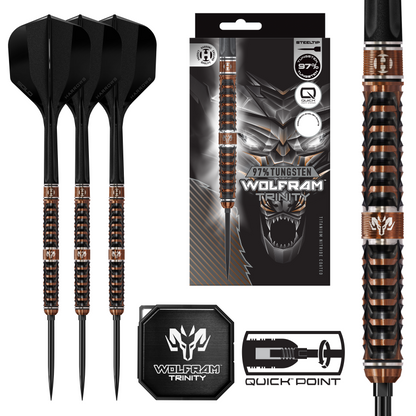 Harrows Wolfram Trinity 97% Tungsten Quick Point Steel Tip Dart Set
